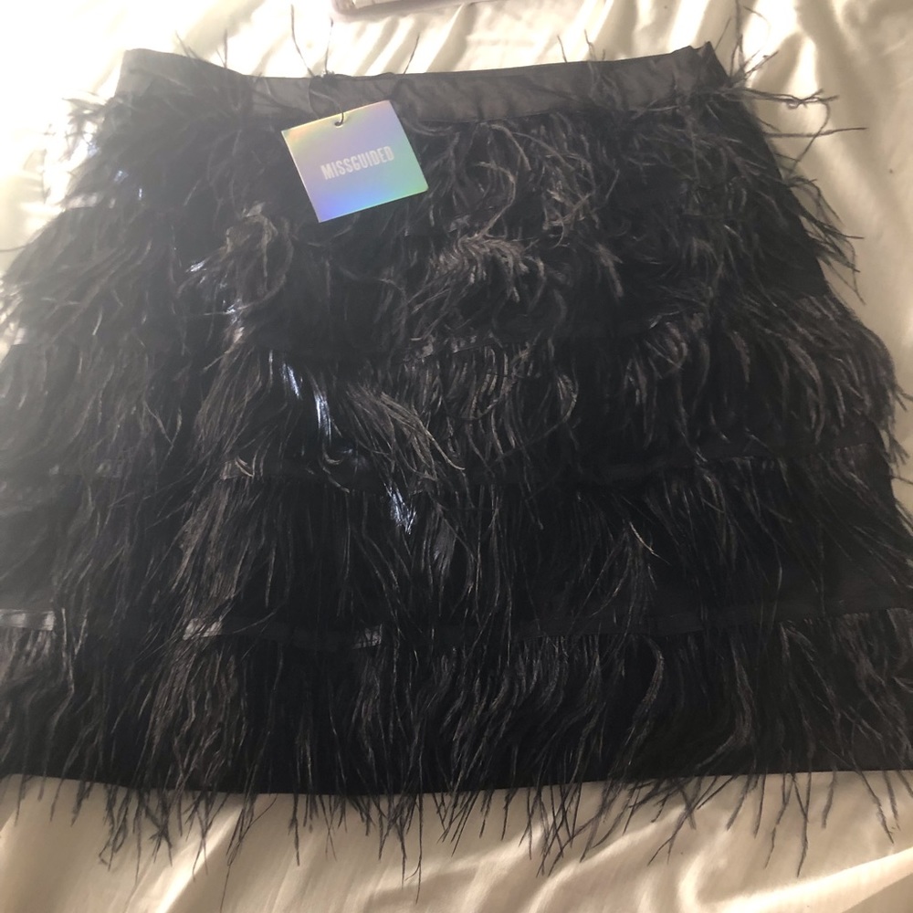 Misguided feathered skirt